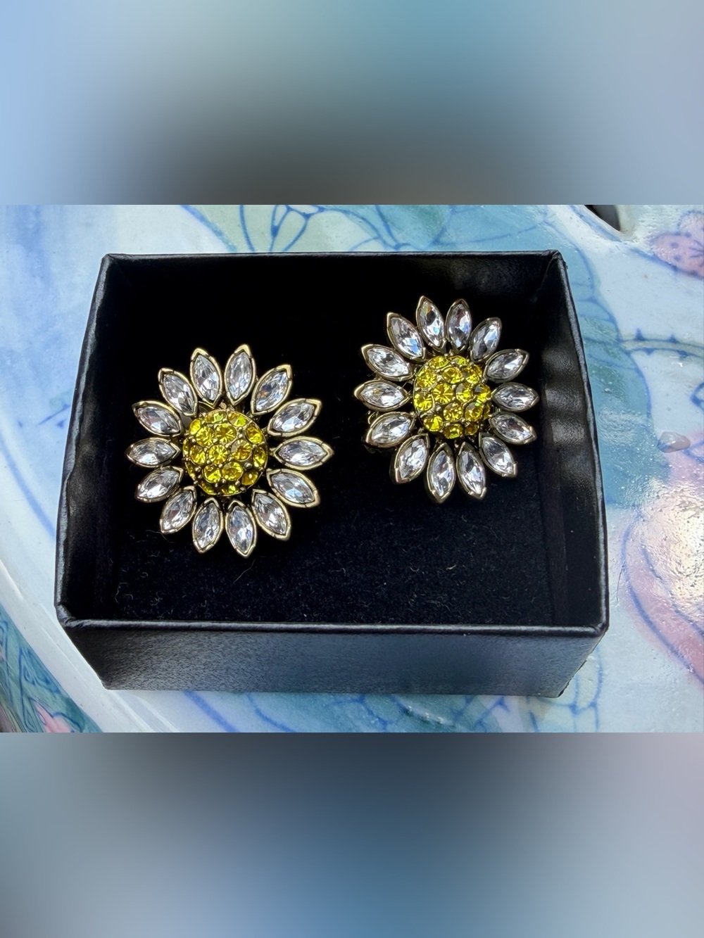 Heidi Daus "In Vogue" Crystal Flower Earrings.